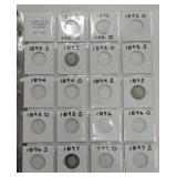 Barber quarter binder 1892-1916, 28 coins