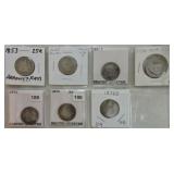 Lot of 7 Liberty seated quarters 1853-76