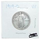 1919-D Standing Liberty quarter, VF
