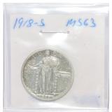 1918-S Standing Liberty quarter, MS63