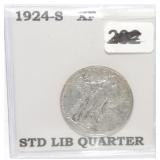 1924-S Standing Liberty quarter, XF