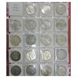 Peace dollar binder 1921-35 complete, 25 coins,
