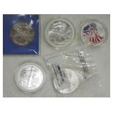 Lot of 5 silver eagles