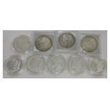 Lot of 9 Morgan dollars