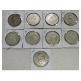Lot of 9 Mexico pesos