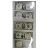 US currency lot: 1935 $1 Hawaii silver certificate