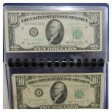 Lot of $10 US currency: 3 - 1934, 5 - 1950, and
