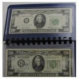 Lot of $20 US currency: 1 - 1934, 2 - 1950,