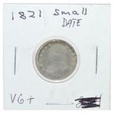 1821 Bust dime, VG+, small date