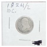 1824/2 Bust dime,