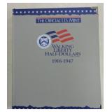 Walking Liberty half album 1916-47, 44 coins