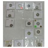 Lot of 15 Barber dimes 1892-1906
