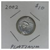 2002 $10 Liberty 1/10oz platinum coin