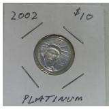 2002 $10 Liberty 1/10oz platinum coin