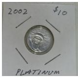 2002 $10 Liberty 1/10oz platinum coin