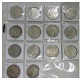 Lot of 4 Morgan and 10 Peace dollars