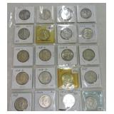 Lot of 6 Walking Liberty halves and 14 Franklin