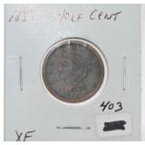 1851 half cent, XF