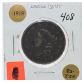 1818 large cent, XF