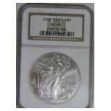 2002 silver eagle, NGC MS69