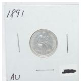 1891 Liberty Seated dime, AU