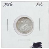 1886 Liberty Seated dime, AU