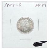 1905-O Barber dime, AU55