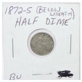 1872-S Liberty Seated half dime, BU