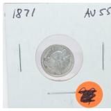 1871 Liberty Seated half dime, AU55