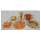 Marigold carnival glass lot of 6 pcs