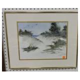 Helen Shoberg 'Lake Dunes' watercolor, 16'x20'