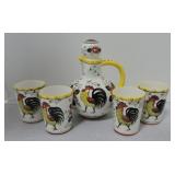Japan Rooster & Roses 5 pc beverage set