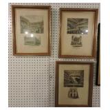 Lot of 3 early colorized prints: Olympic Theatre,