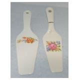 Harker Pottery lot of 2 cake servers