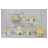 Roseville 'Dutch' lot of 6 pcs, various