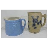 Lot of 2 stoneware pitchers