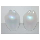 Le Vay pair of iridescent glass 4 1/2' vases