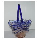 Czechoslovakia 9' art glass basket