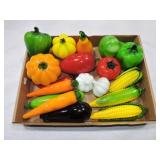 Lot of glass vegetables