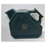 Hall China Plaza jug, turquoise with gold 'H'