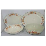 Hall China Orange Poppy lot of 4 pcs -