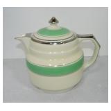 Hall China coffee pot with green color band