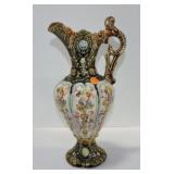 Majolica ewer, 13 1/2'