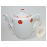 Hall China Red Dot Rutherford teapot with
