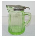 Green depression syrup jug