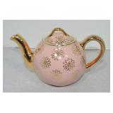 Hall China French 4 cup teapot, pink gold label