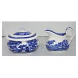 Copeland Spode Blue Willow cream & sugar