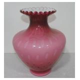 Pink cased glass vase, 11'