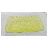 Vaseline Uranium glass 8' Daisy & Button dish