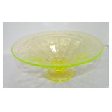 Vaseline Uranium glass fruit comport, 9 1/2',
